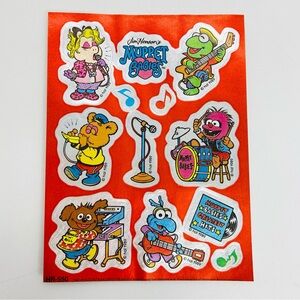 Vintage 80s 1989 Muppet Babies Full Foil Sticker Sheet Jim Henson’s Rock Band